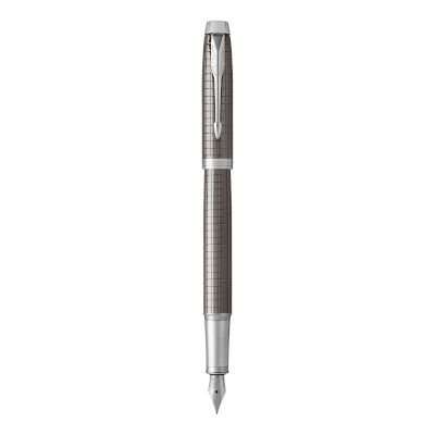 Parker IM Premium Medium Nib Fountain Pen (Dark Espresso with Chrome Trim)(Blue Ink) - Presented in
