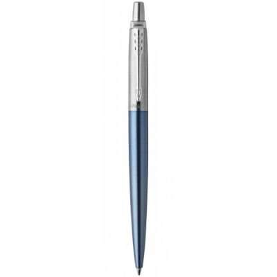 Parker Jotter Medium Nib Ballpoint Pen (Waterloo Blue with Chrome Trim)(Blue Ink) - Presented in a G
