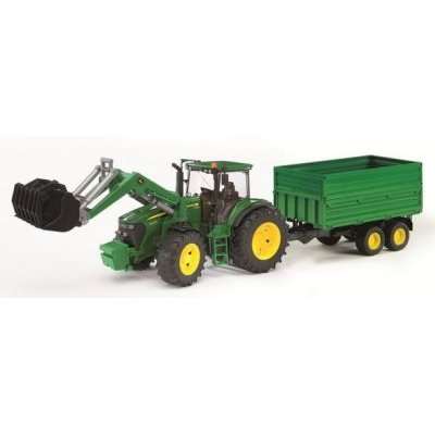 Bruder John Deere 7930 With Frontloader & Tipping Trailer (1:16)