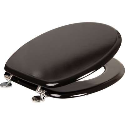 Wildberry 18" MDF Toilet Seat (Dark Mahogany/Black) (Butterfly Hinges)