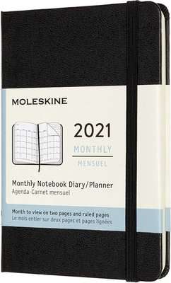 Moleskine Monthly Planner 2021, 12-Month Diary, Monthly Notebook (Black) (Hardcover)
