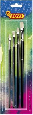 JOVI Paint Brush (4 Pack) (Flat) (# 0, 4, 6, 8, 12)