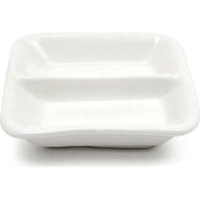 Maxwell & Williams White Basics Square Divided Sauce Dish (8cm)