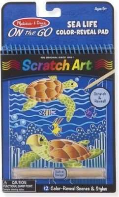 Melissa & Doug On the Go Scratch Art Colour Reveal Pad (Sea Life)
