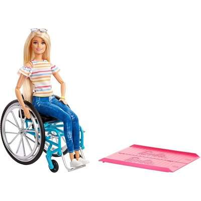 Barbie Fashionista Wheelchair Doll (With Accessories)(Blonde Hair)