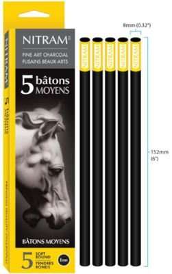 Nitram Fine Art Charcoal Batons Moyens (X5)