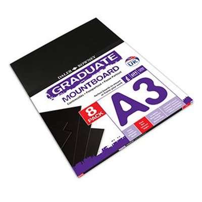 Daler Rowney Graduate Mountboard A3 (Black)(8 Pack)