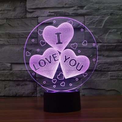 LED Night Lamp - I Love You Hearts