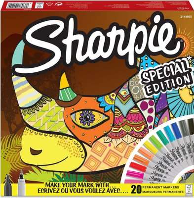 Sharpie Rhino Permanent Markers Assorted - Fine (Box of 20)