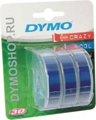 Dymo 3D Embossing Tape (White on Blue)(Pack of 3)