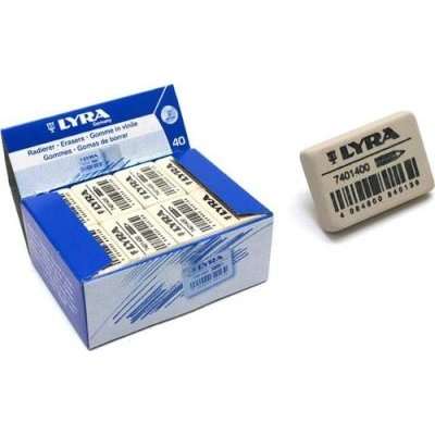 Lyra India Rubber Eraser Box (40 Pieces)
