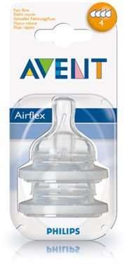Philips AVENT Airflex Fast Flow Silicone Teat (6 Months and Older)(2 Pack)