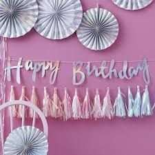 Iridescent Party - Happy Birthday Backdrop