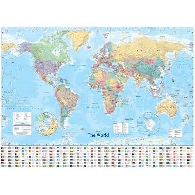 Collins World Wall Laminated Map (Sheet map, flat)