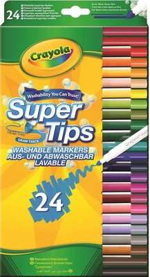 Crayola Supertips Washable Markers (Pack of 24) (Assorted Colours)