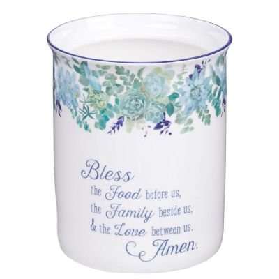 Bless the Food Ceramic Utensil Holder