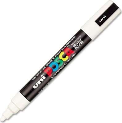 Uni-Ball PC-5M Posca Poster Colour Marker (2.5mm)(White)(Each)