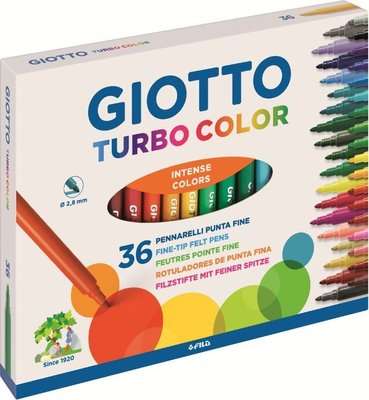 Giotto Turbo Color Felt Tip Pens (36 Pack)
