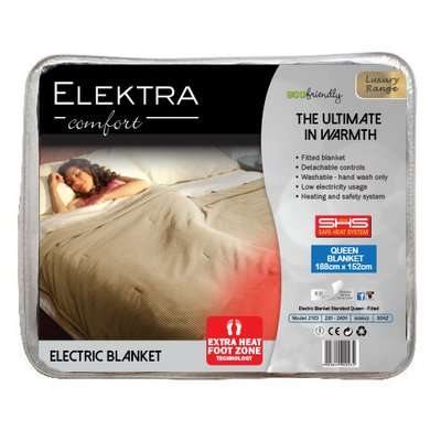 Elektra Comfort 2103 Luxury Fitted Electric Blanket (60W)(Queen)