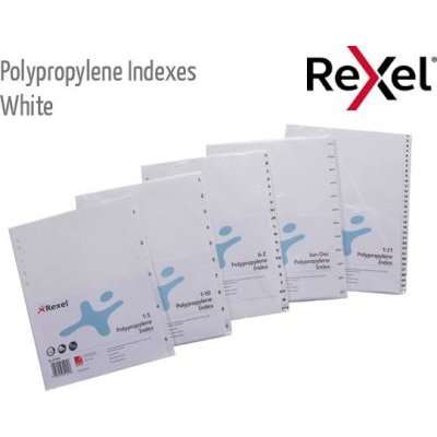 Rexel Polypropylene Index Dividers (A4)(Numbered 1-5)(White)