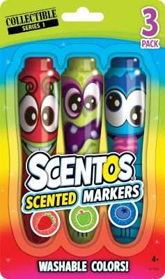 Scentos: Scented Bullet Tip Markers (3 Pack | Strawberry |Green Apple | Blueberry)