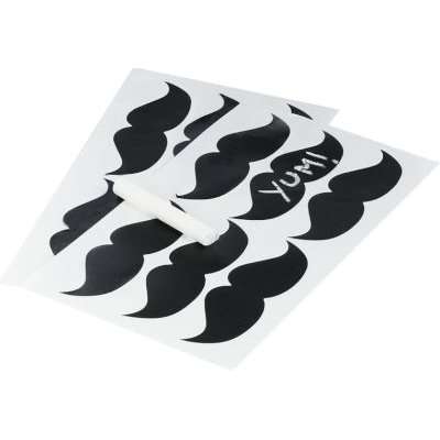 Vintage Affair - Moustache Chalk Board Labels (Pack of 12)