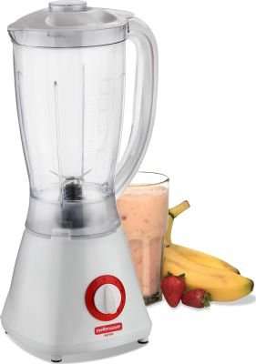 Mellerware Sylvio - Plastic Jug Blender with Coffee Mill and 4 Metal Straws (1.5L)(500W)(White)