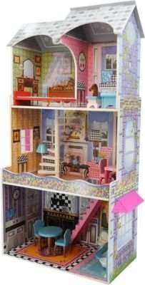 Doll House 3 Level With Spiral Staircase & Furniture