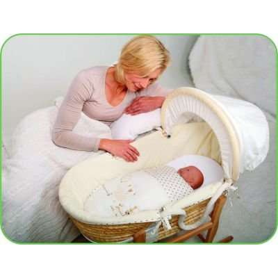Snuggletime Moses Basket Assorted Linen Set: Sheet, Cot Bumper, Quilt & Hood