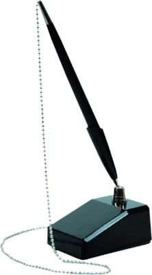 Treeline Desk Pen with Beaded Chain and Rotating Holder(Pack of 6)