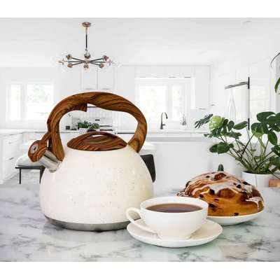 Fine Living - 2.8L Stove Top Whistling Kettle (Matte White)