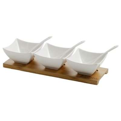 Maxwell & Williams White Basics Bamboo Salsa Set (7 Piece)