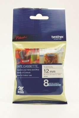 Brother M-K231B P-Touch Non-Laminated Tape (Black on White)(12mm 8m)