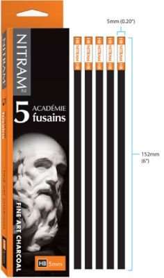 Nitram Fine Art Charcoal Academie Fusains Hb (X5)