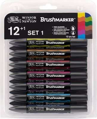 Winsor & Newton Brush (Pro)Marker - Set of 12 - Vibrant Tones