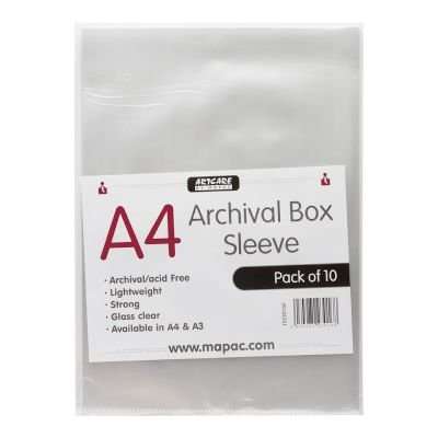 Mapac Archival Box Sleeve A4 Pack (A4)(10 x Clear No Ring Binder Holes)