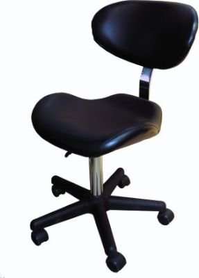 Stool with Gas Lift & Back Rest (Fly Seat) (Black)