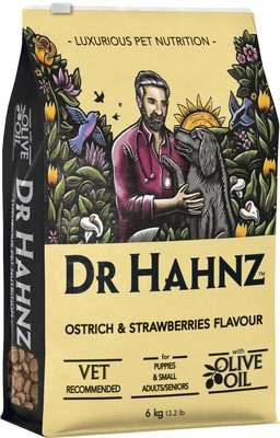 Dr Hahnz Ostrich & Strawberries Flavour Dry Dog Food for Small/Medium Breeds (6kg)