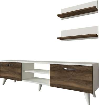 Homemark Armoire's Geacles TV Unit (Walnut and White)