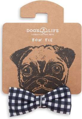 Dog's Life Bow Tie - Black and White Checkered (Black)