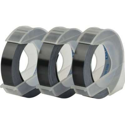 Dymo 3D Embossing Tape (White on Black)(Pack of 3)