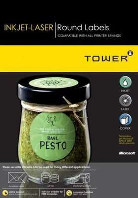 Tower W116 Inkjet-Laser Round Labels (100 sheets)(32mm)