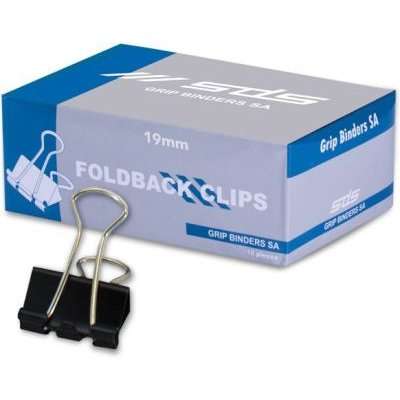 SDS Foldback Clips (19mm)(Box of 12)