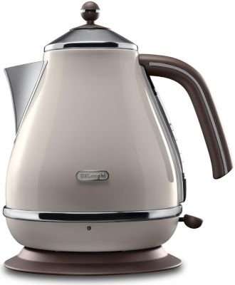DeLonghi Vintage Icona Kettle 1.7L (Cream and Mahogany)