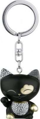 Mani The Lucky Cat Black Keychain
