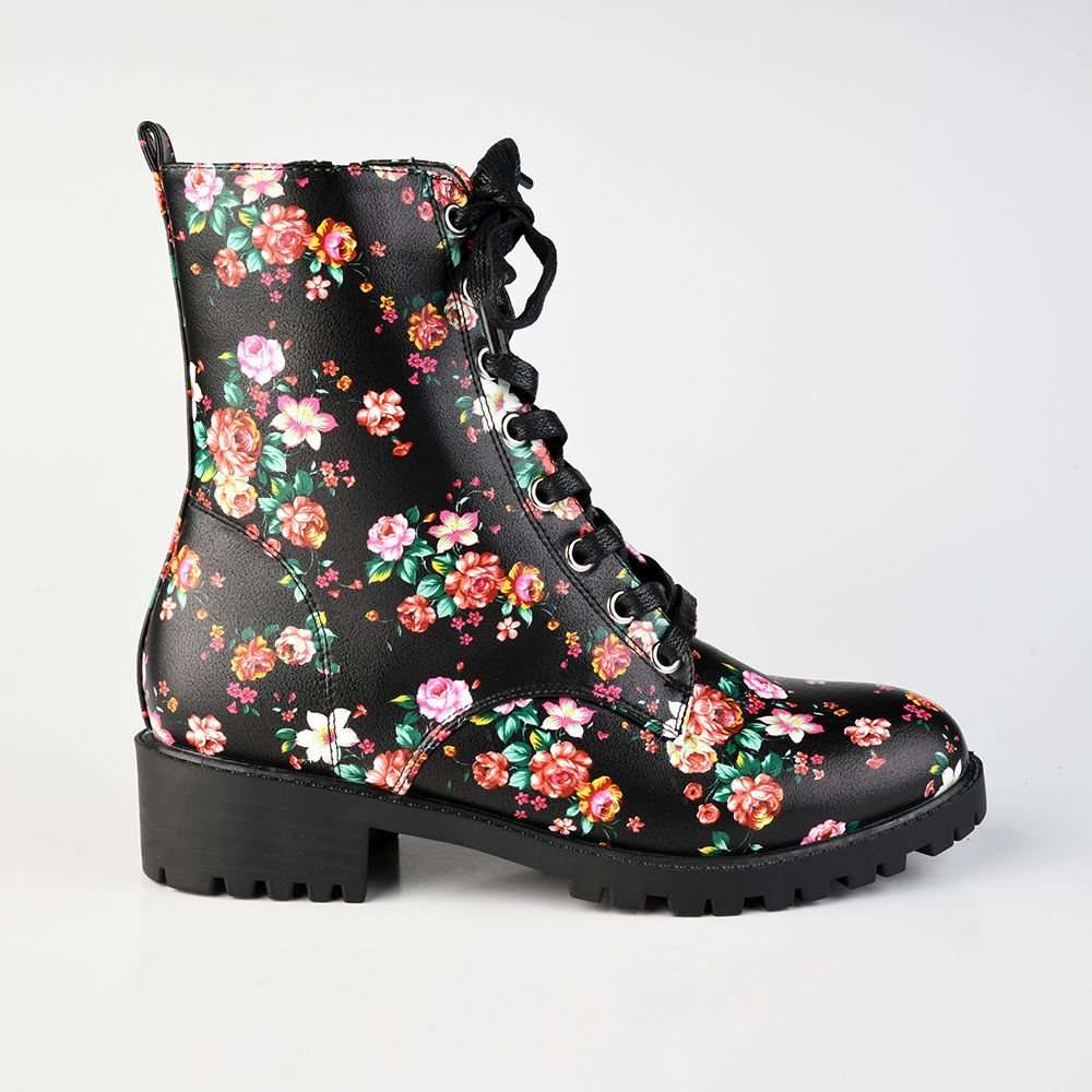 Madison Pat Lace-up Boot - Floral (5)