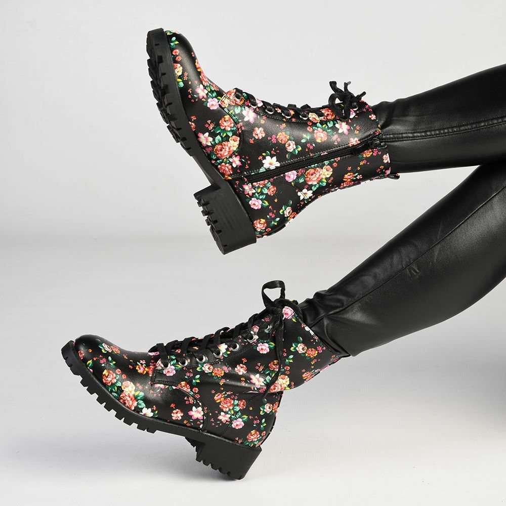 Madison Pat Lace-up Boot - Floral (5)