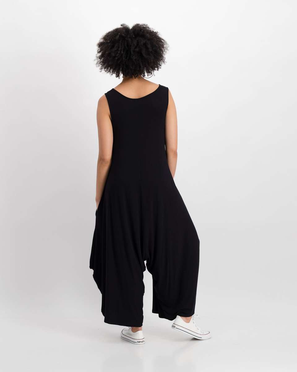 Style Mode Jumpsuit With Pockets - Black (L)
