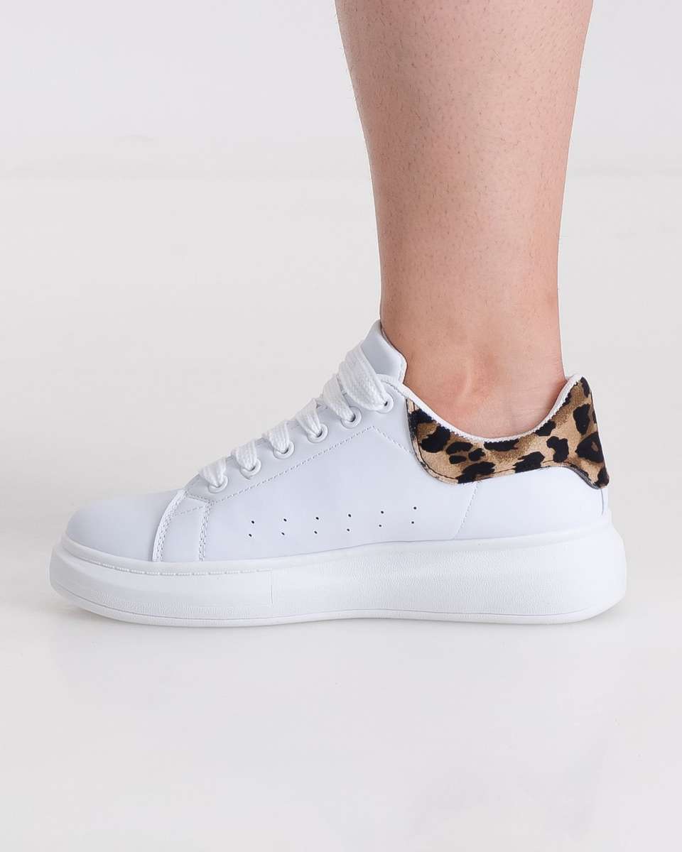 Public Desire Leopard Sneaker - White (6)
