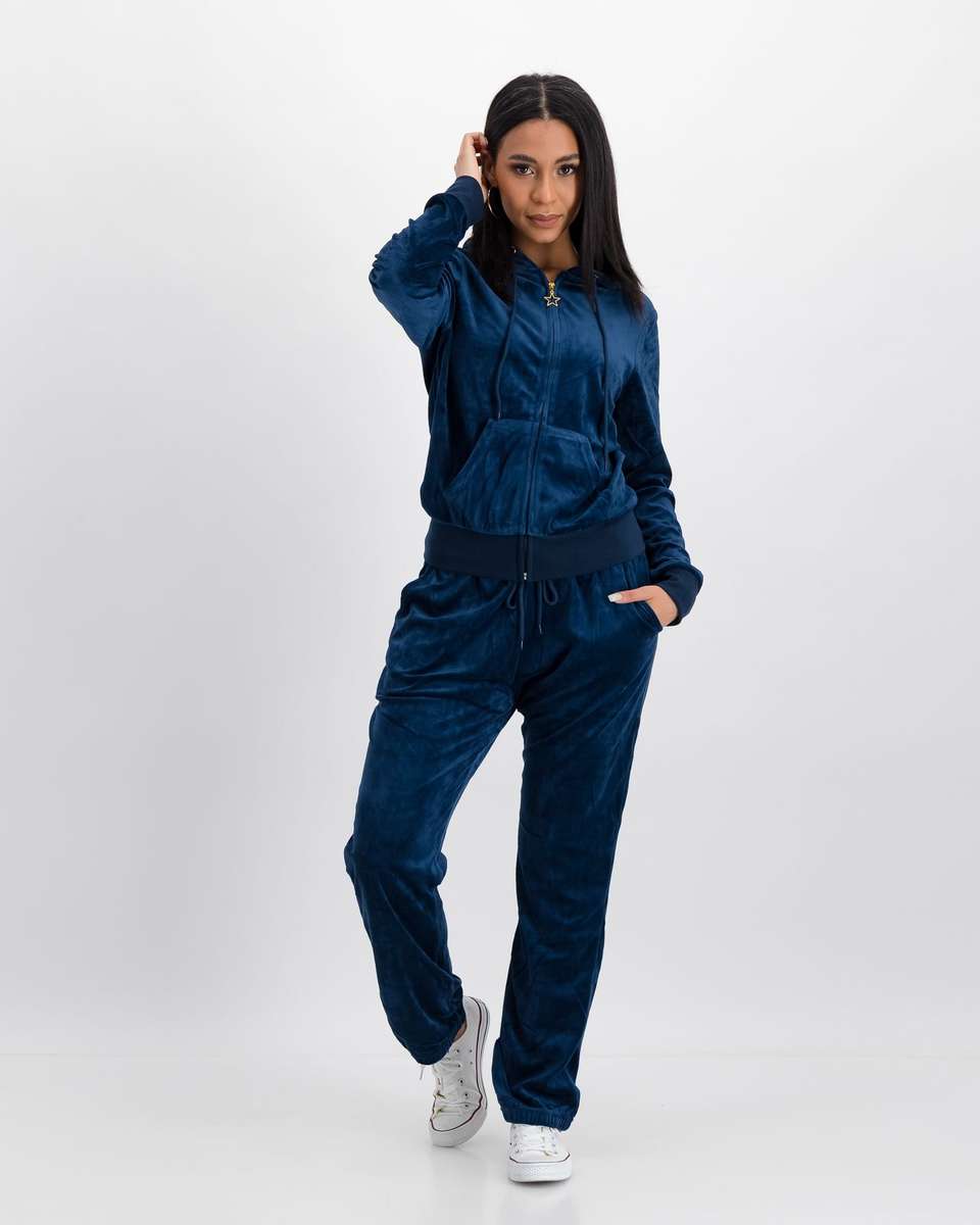 Brave Soul Soft Touch Tracksuit Set - Sapphire Blue (XS)